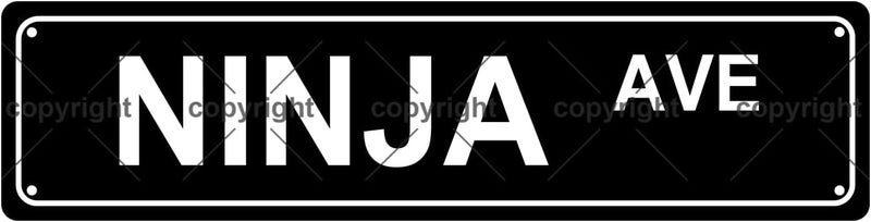 Aeontinity NINJA AVE Sports Metal Tin Street Sign Bar Cafe Garage Cave Home Room Wall Bathroom Farmhouse Garden Porch Patio Decor, 16 x 4 Inch - Image 1